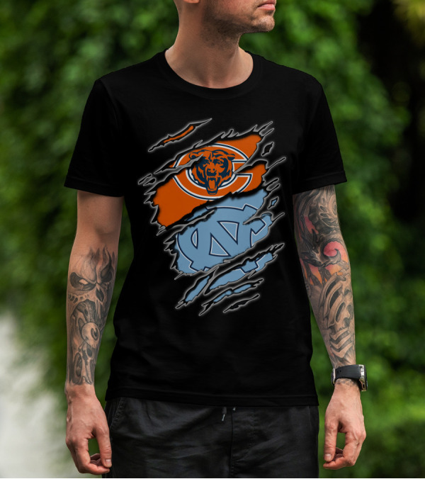 Chicago Bears UNC Tar Heels Combination T-Shirt