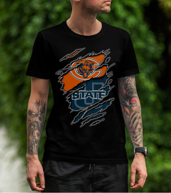 Chicago Bears Utah State Aggies Collaboration T-Shirt