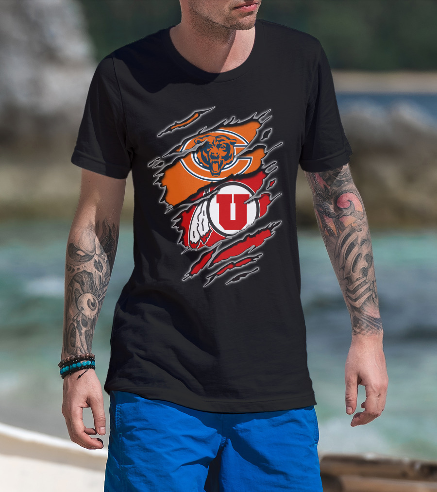 Chicago Bears Utah Utes Collaborative T-Shirt