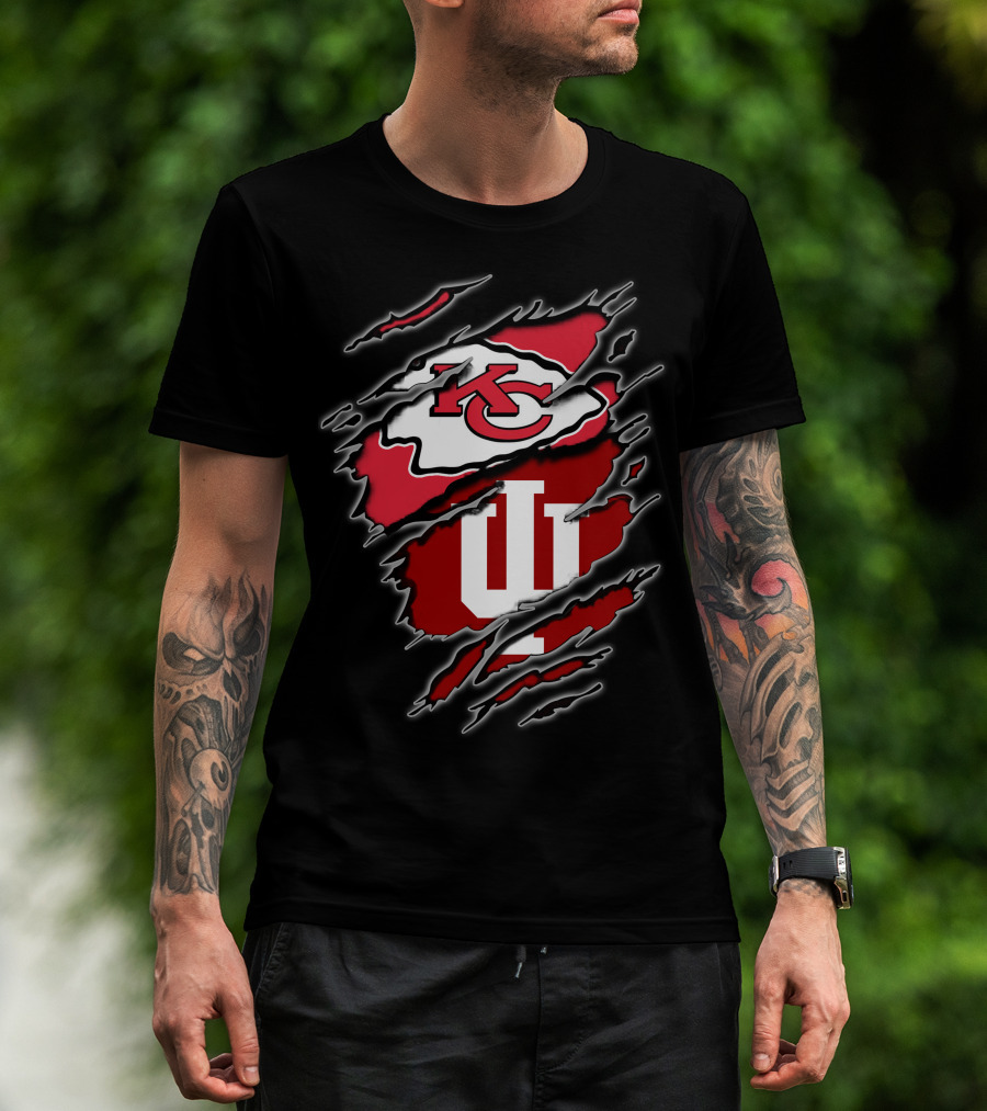 Kansas City Chiefs Indiana Hoosiers Crossover T-Shirt