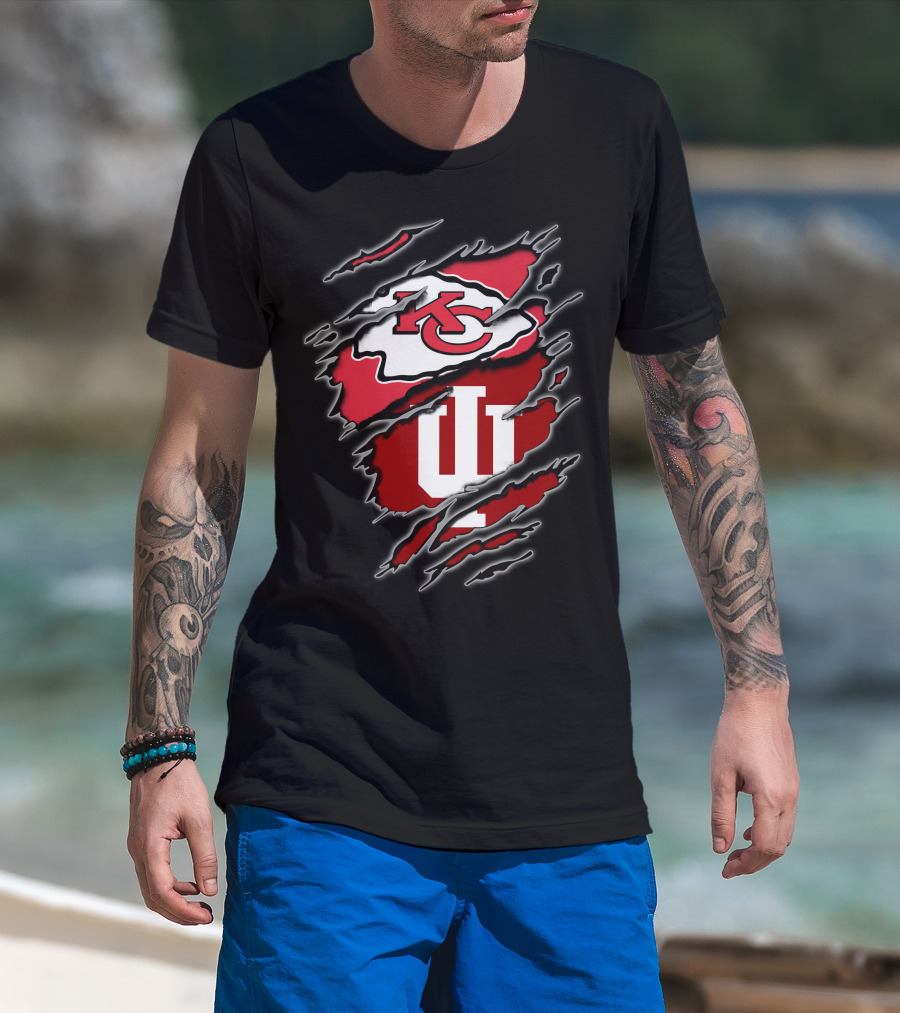 Kansas City Chiefs Indiana Hoosiers Crossover T-Shirt
