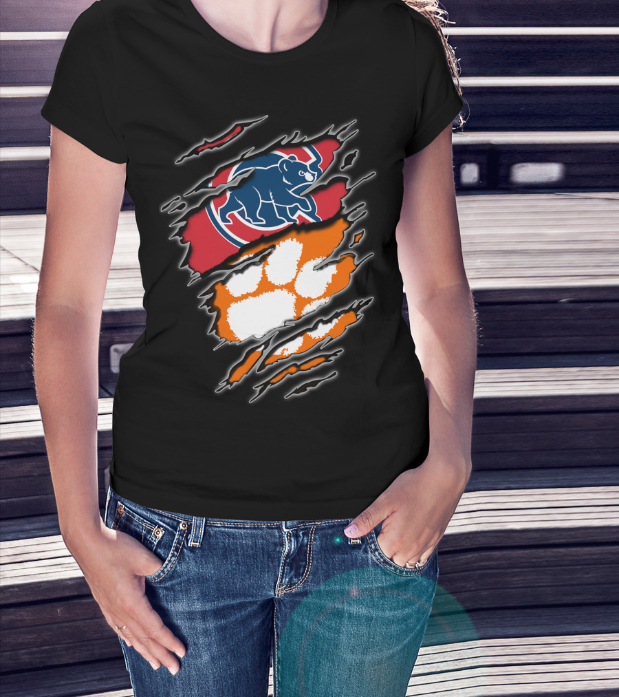 Cubs Clemson Paw Print Team Spirit T-Shirt