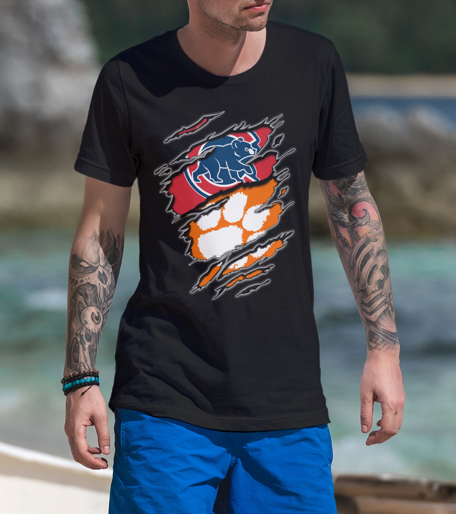 Cubs Clemson Paw Print Team Spirit T-Shirt
