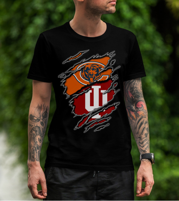 Chicago Bears Indiana Hoosiers Football Fan Dual T-Shirt