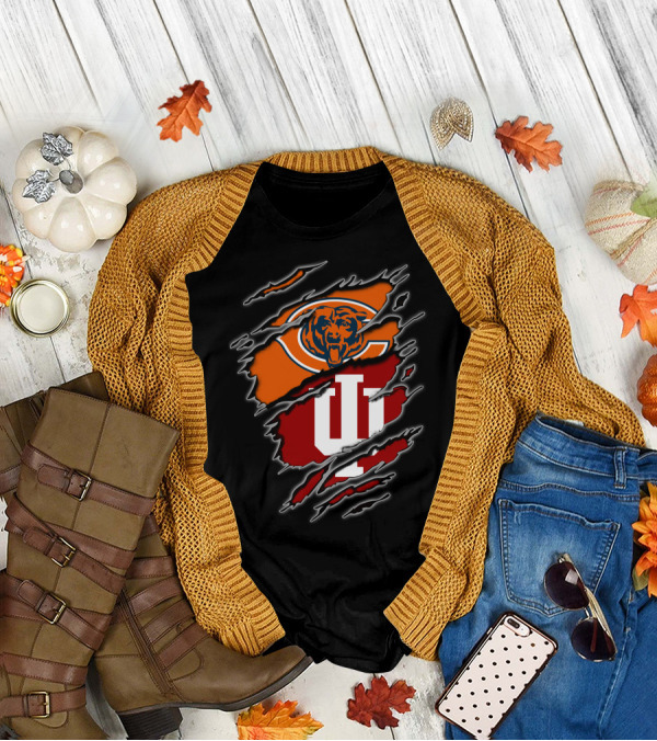 Chicago Bears Indiana Hoosiers Football Fan Dual T-Shirt