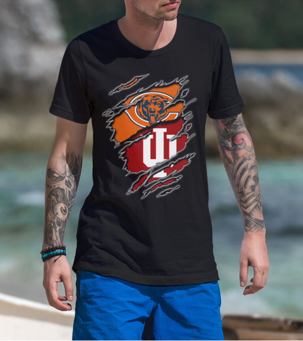 Chicago Bears Indiana Hoosiers Football Fan Dual T-Shirt