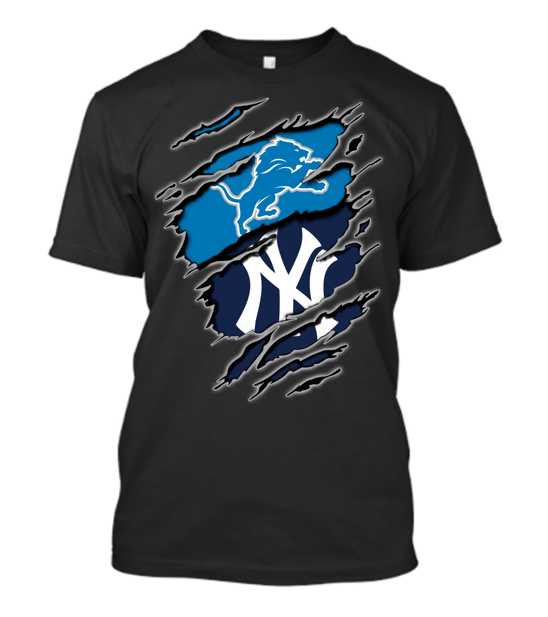 Detroit Lions New York Yankees Crossover T-Shirt