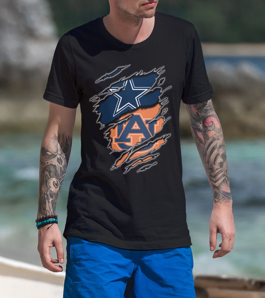 Cowboys Star Auburn Tigers Logo Fusion T-Shirt