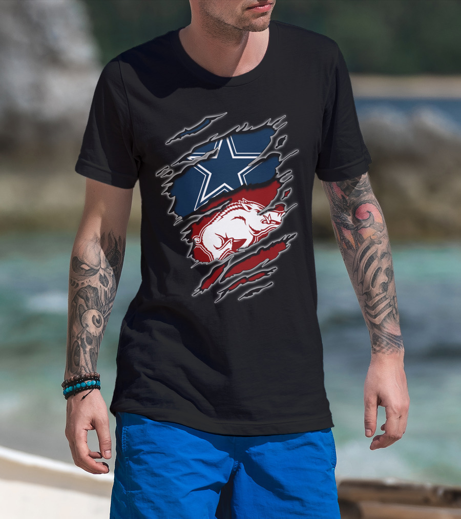 Cowboys Razorbacks Fusion Rip T-Shirt