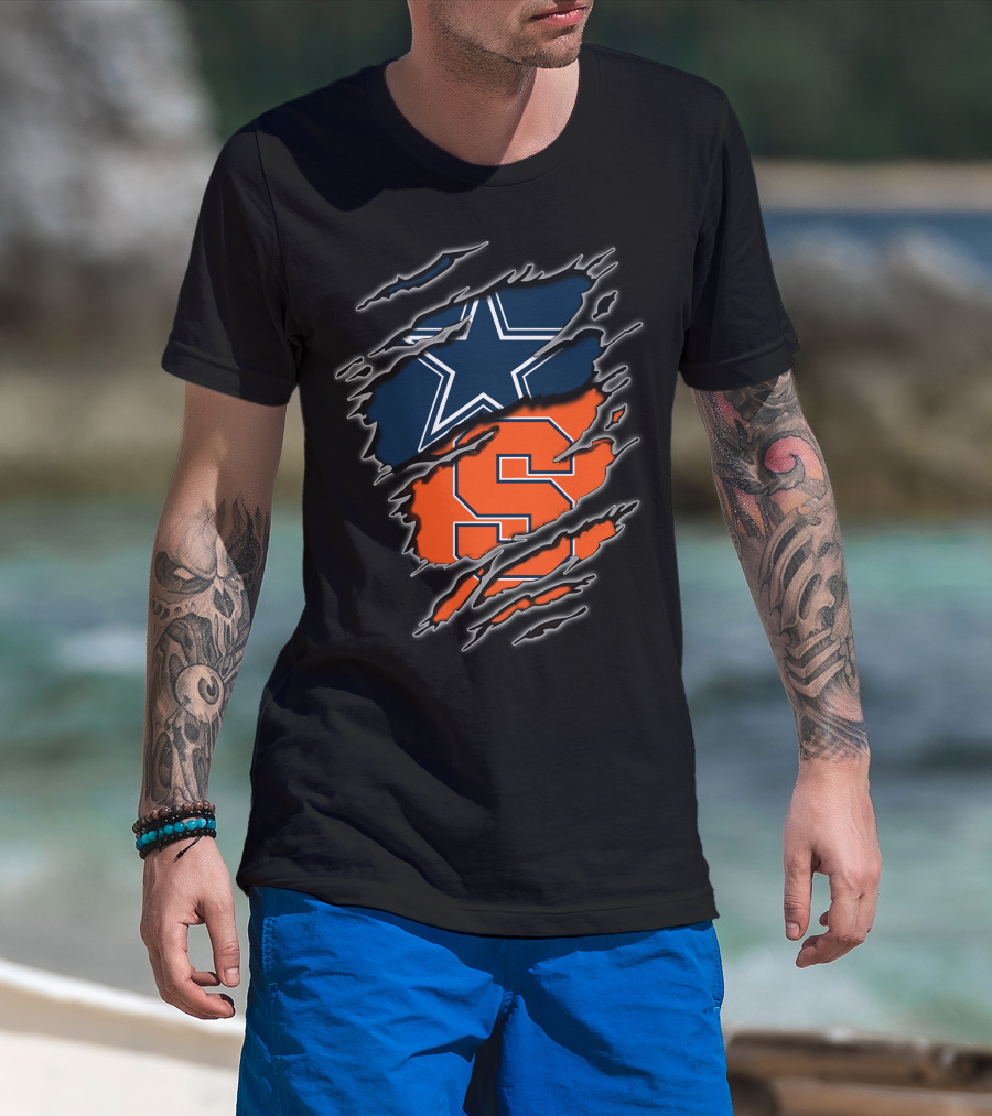 Cowboys Star And Syracuse Orange S Fusion T-Shirt