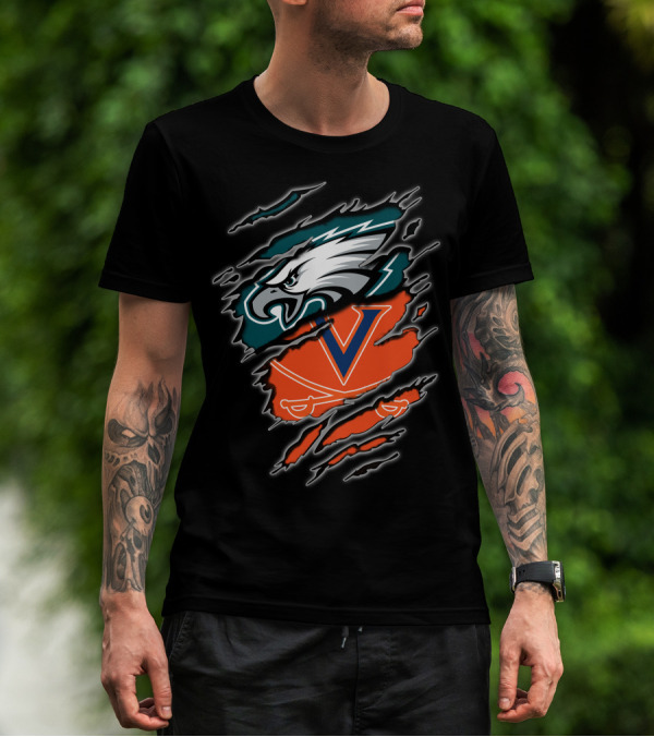 Eagles Virginia Cavaliers Clash Iconic Sports Fusion T-Shirt