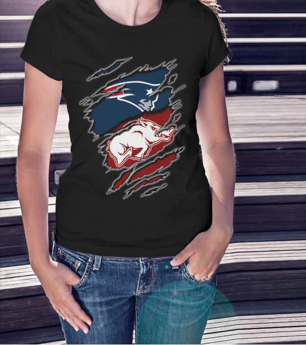 Patriots Arkansas Razorbacks Dual Logo Claw T-Shirt