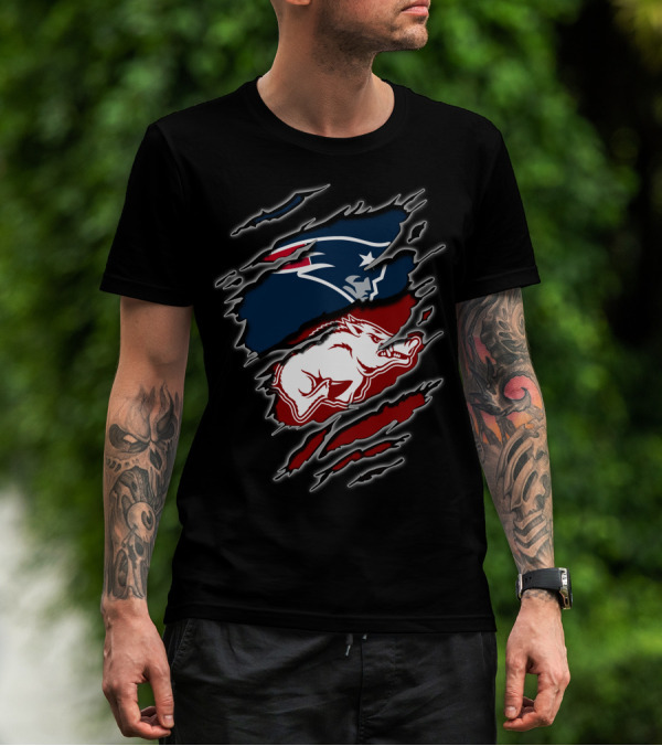 Patriots Arkansas Razorbacks Dual Logo Claw T-Shirt