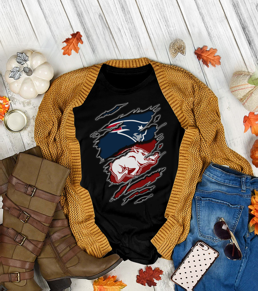 Patriots Arkansas Razorbacks Dual Logo Claw T-Shirt