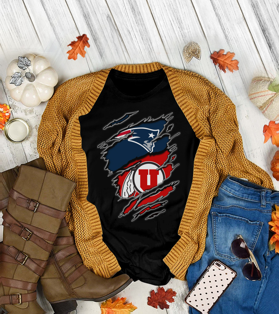 Patriots Utes Scratch Design Logo Fusion T-Shirt