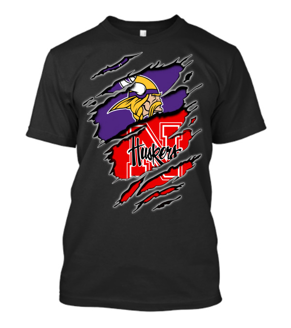Vikings Huskers Torn Layered T-Shirt