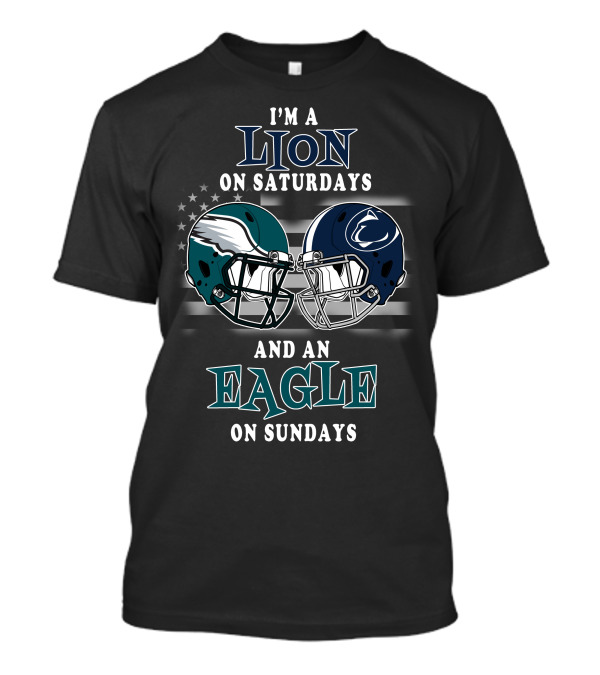 I'm A Lion On Saturdays And An Eagle On Sundays Football Helmets Reflection T-Shirt