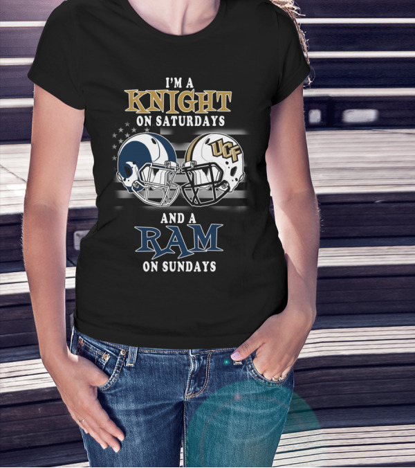 Ucf Knights And Rams Football Helmet Fan Gear Saturdays And Sundays T-Shirt