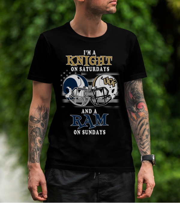 Ucf Knights And Rams Football Helmet Fan Gear Saturdays And Sundays T-Shirt