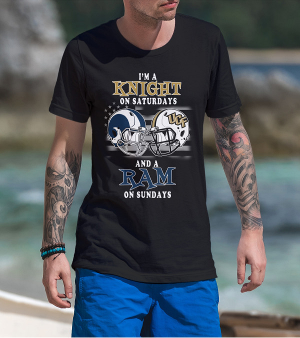 Ucf Knights And Rams Football Helmet Fan Gear Saturdays And Sundays T-Shirt