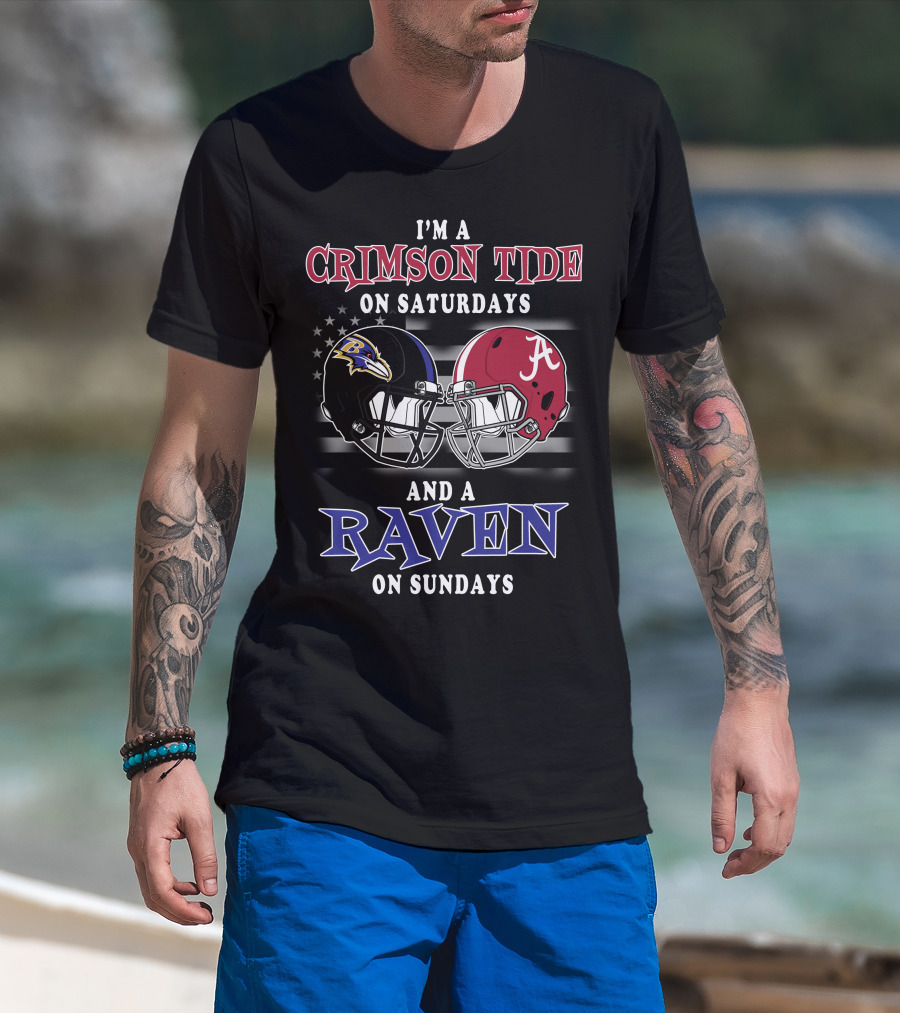 I'm A Crimson Tide On Saturdays And A Raven On Sundays T-Shirt