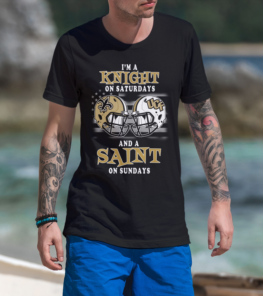 I'm A Knight On Saturdays And A Saint On Sundays Ucf Football Helmet Battle T-Shirt