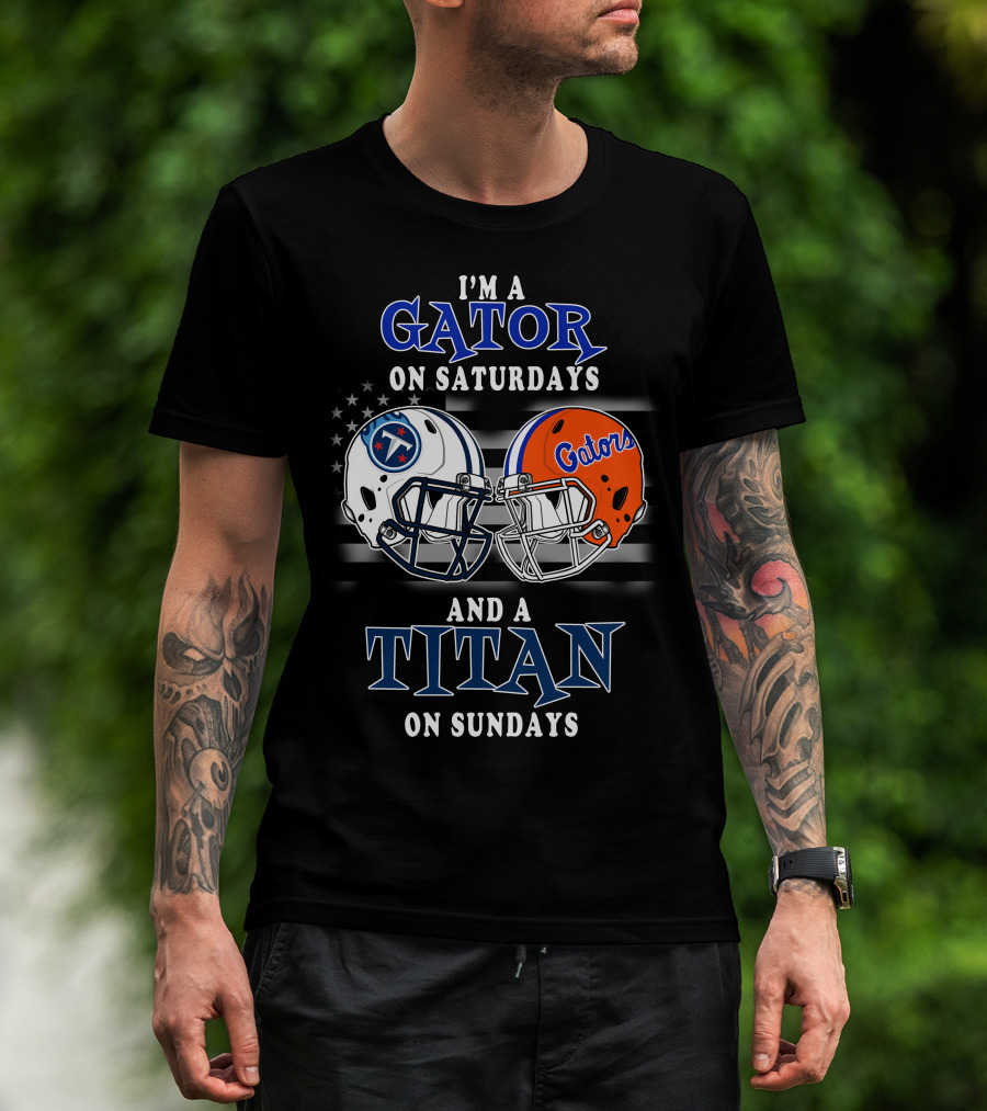 Gator On Saturdays Titan On Sundays Football Helmets T-Shirt