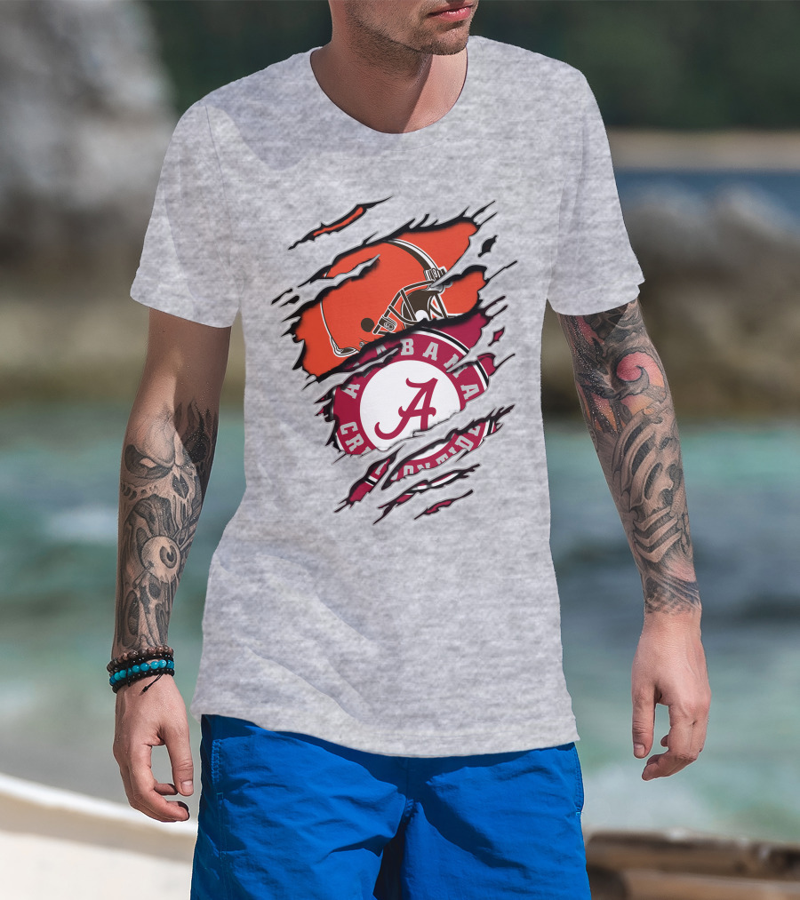 Cleveland Browns Alabama Crimson Tide Fan T-Shirt