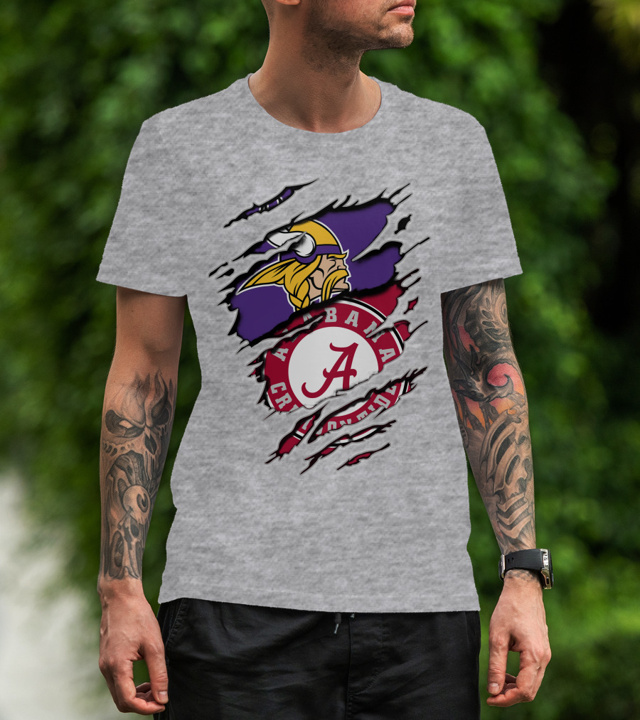 Alabama Crimson Tide Minnesota Vikings Crossover T-Shirt