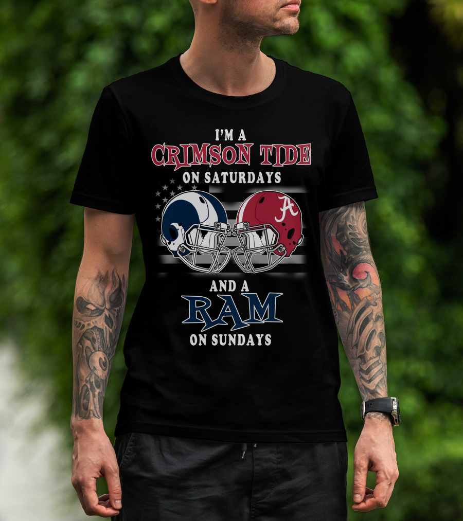 I'm A Crimson Tide On Saturdays And A Ram On Sundays T-Shirt