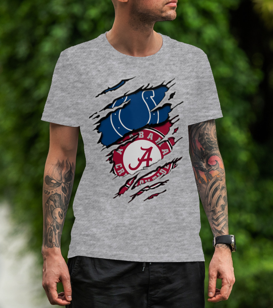 Alabama Crimson Tide Indianapolis Colts Torn T-Shirt