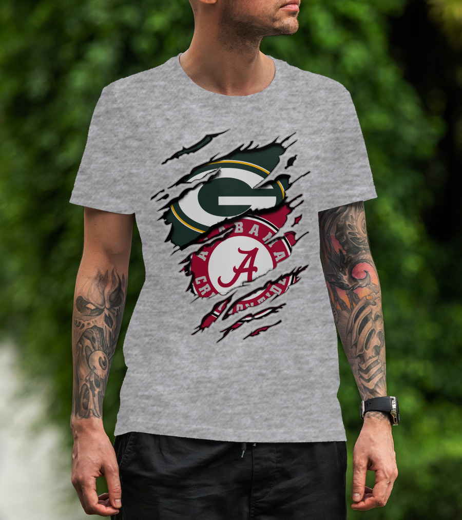 Green Bay Packers Alabama Crimson Tide Fan Combo T-Shirt