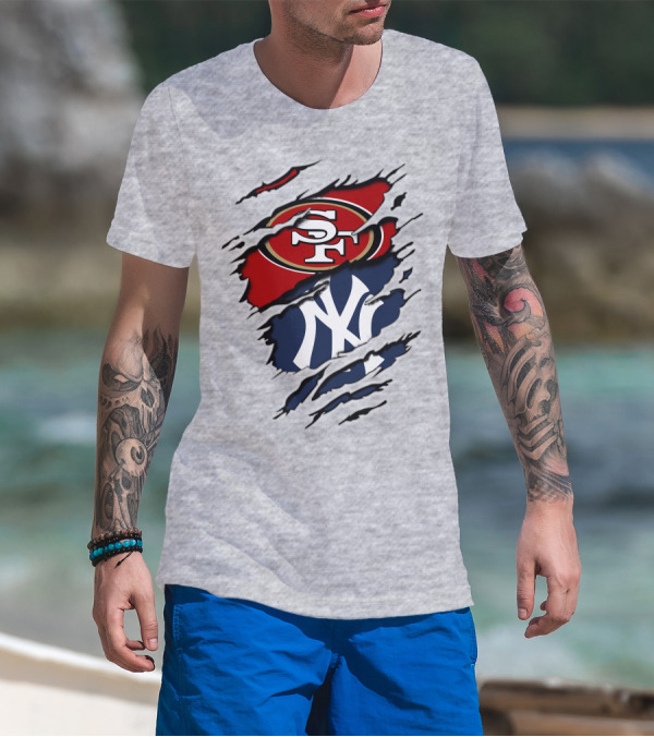 49ERS SF Yankees NY Logo Mashup T-Shirt