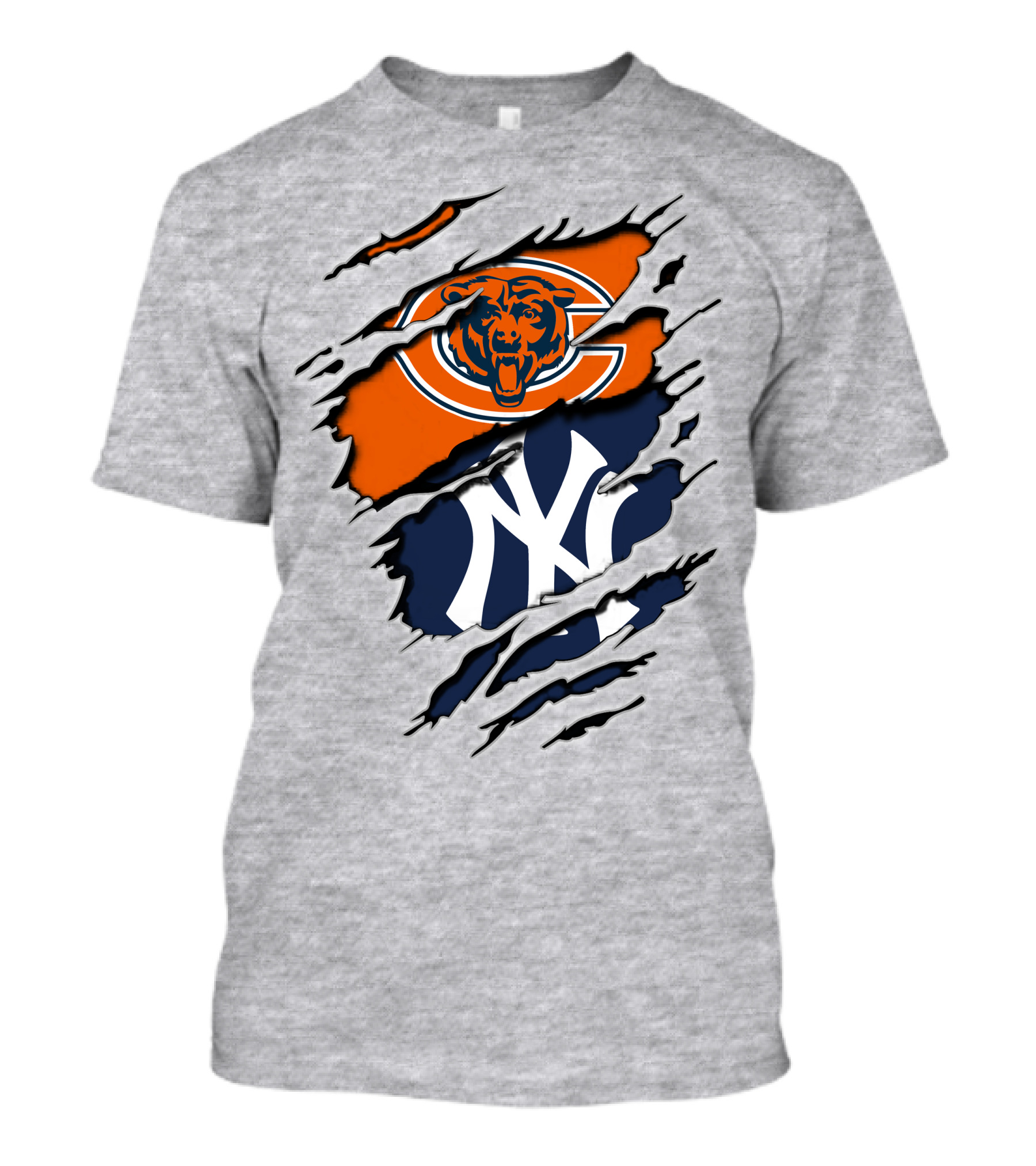 Chicago Bears New York Yankees Collaboration Logo Fusion T-Shirt