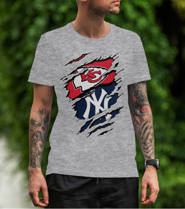 Kansas City Chiefs New York Yankees Combination T-Shirt