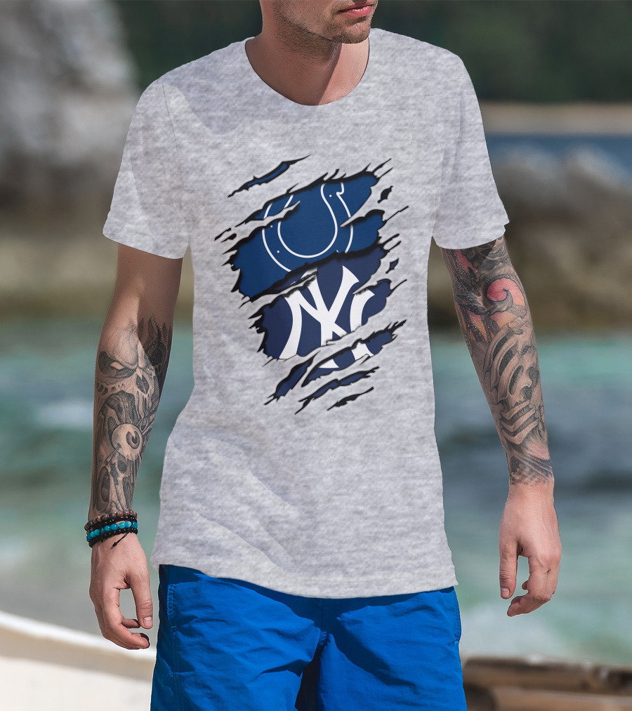 Colts Yankees Dual Logo Blend T-Shirt