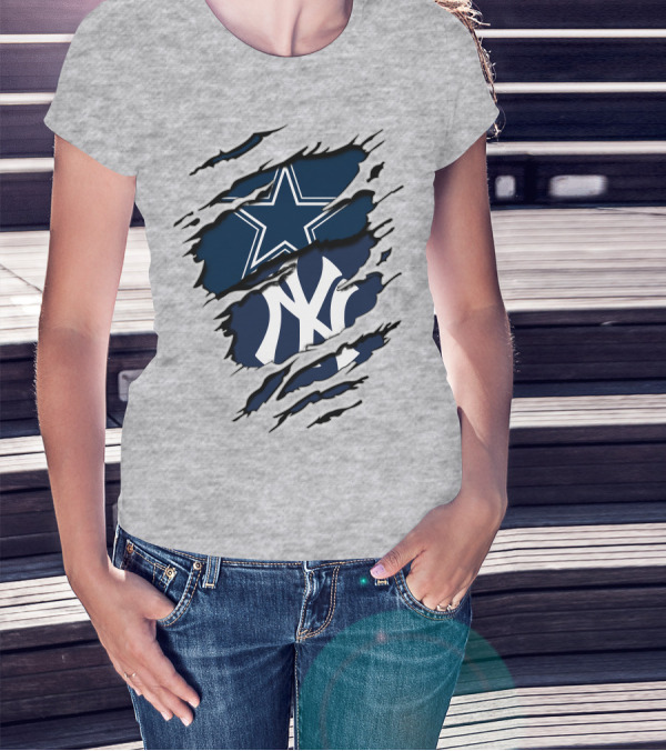 Cowboys Yankees Star And NY Interlocking T-Shirt