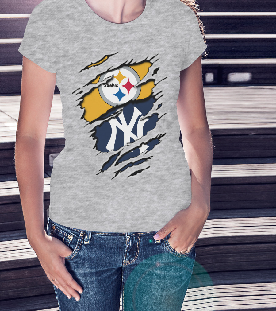 Steelers Yankees Dual Logo Fusion T-Shirt