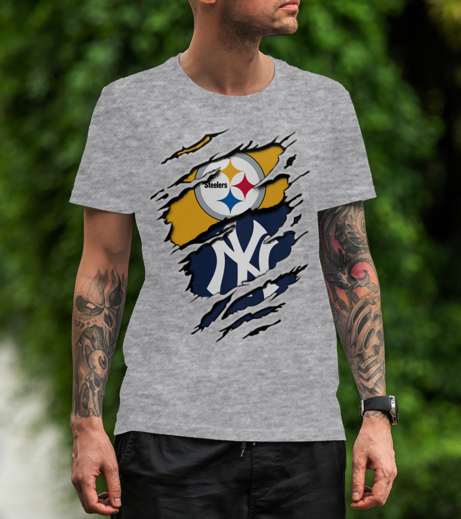 Steelers Yankees Dual Logo Fusion T-Shirt