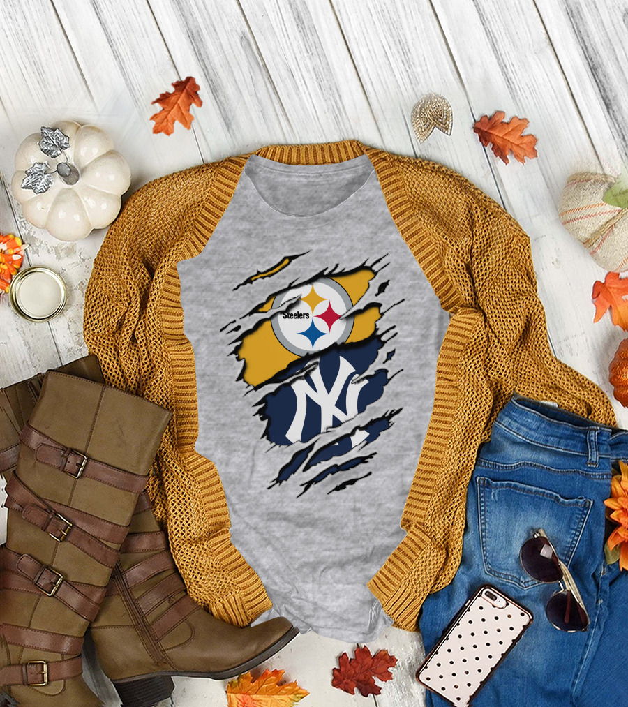 Steelers Yankees Dual Logo Fusion T-Shirt