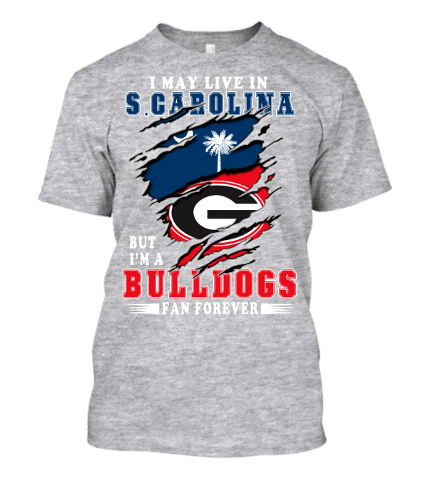 S. Carolina Bulldogs Fan Forever Bulldogs Logo Palma Tree And Crescent Moon T-Shirt