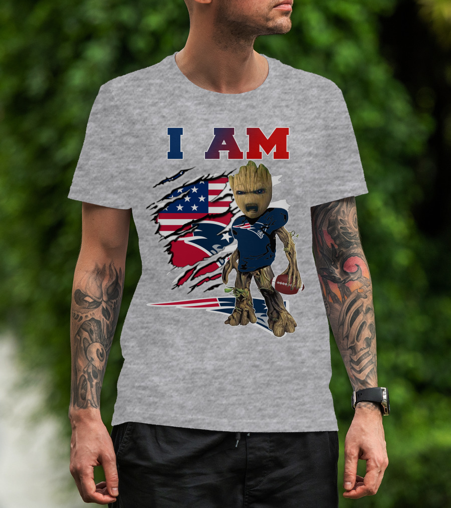 I Am Groot Patriots Football T-Shirt