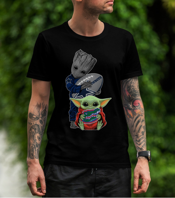 Groot Cowboys Football Florida Gators Baby Yoda T-Shirt