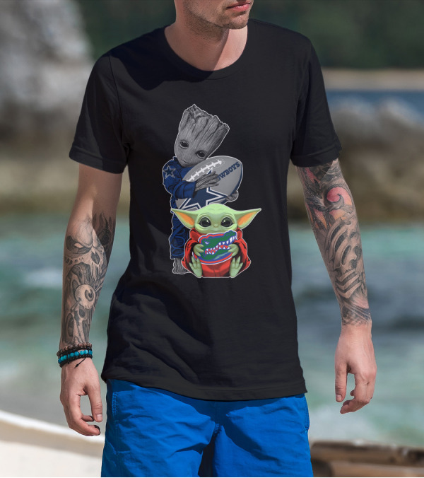 Groot Cowboys Football Florida Gators Baby Yoda T-Shirt