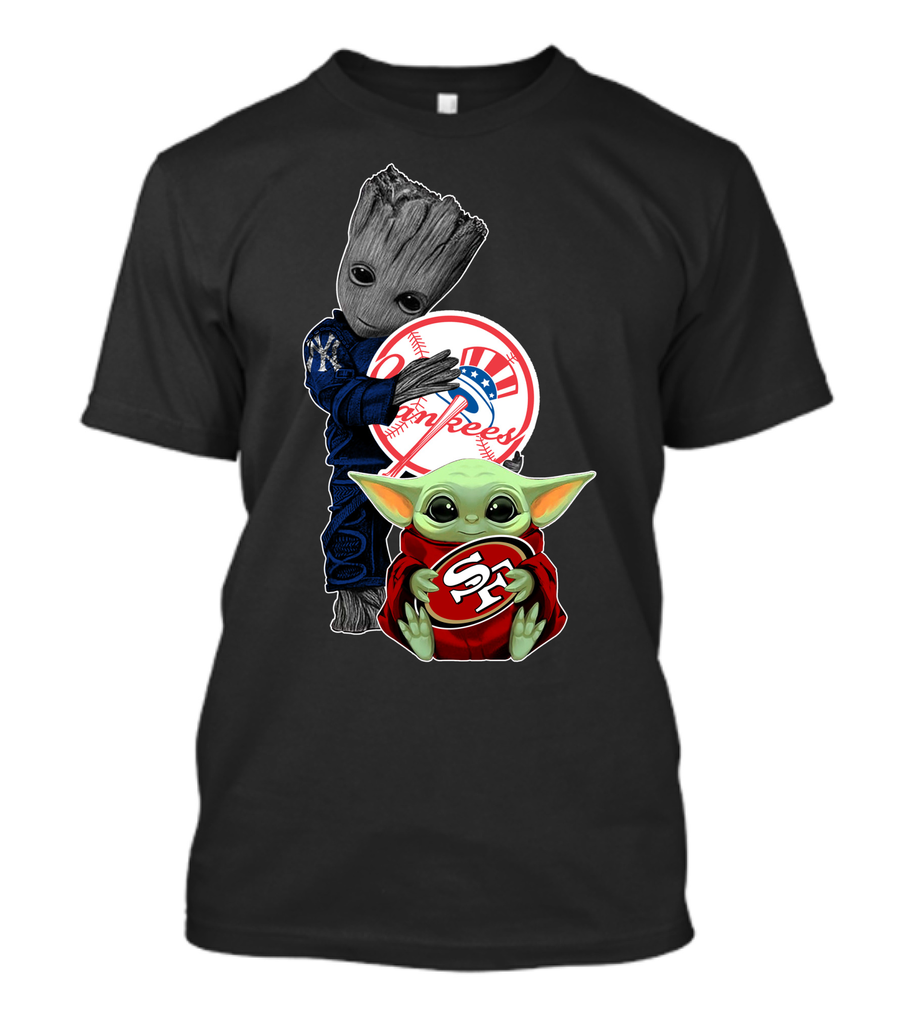 Groot Yankees Star Wars Baby Yoda 49ers T-Shirt