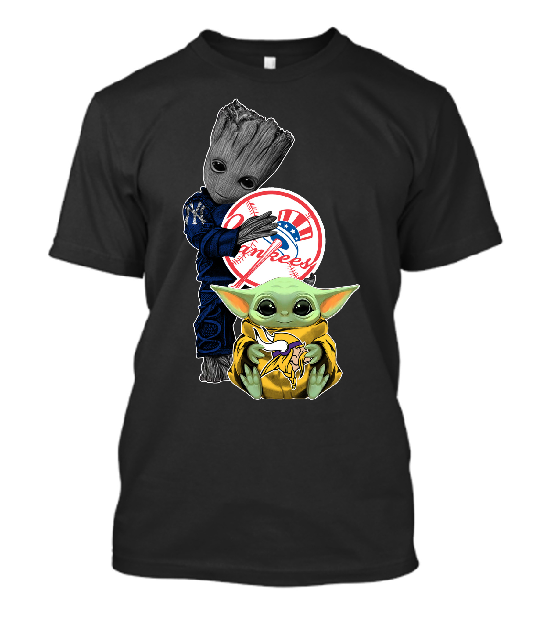 New York Yankees Groot Baby Yoda Collaboration T-Shirt
