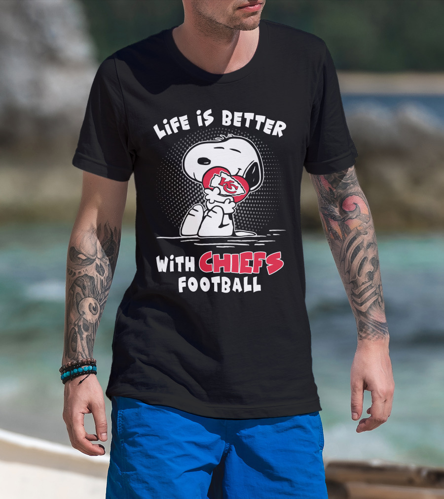 Life Is Better With Chiefs Football Snoopy Chiefs T-Shirt