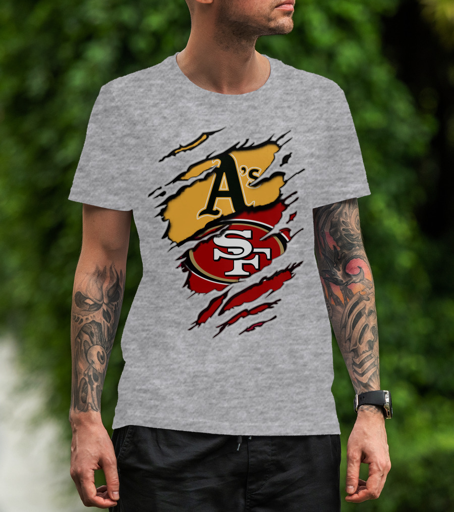 Sf 49ers Oakland Athletics Team Logos T-Shirt