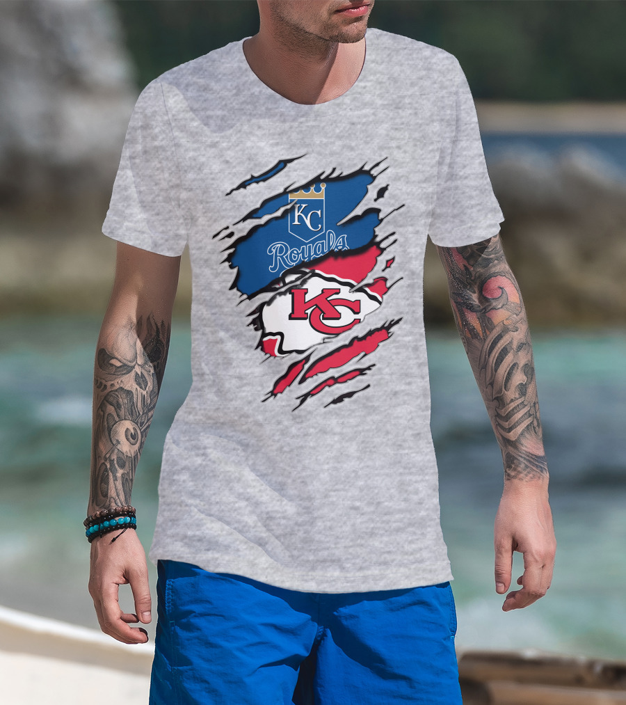 Kc Chiefs Royals Kansas City Crossover Fan Gear T-Shirt