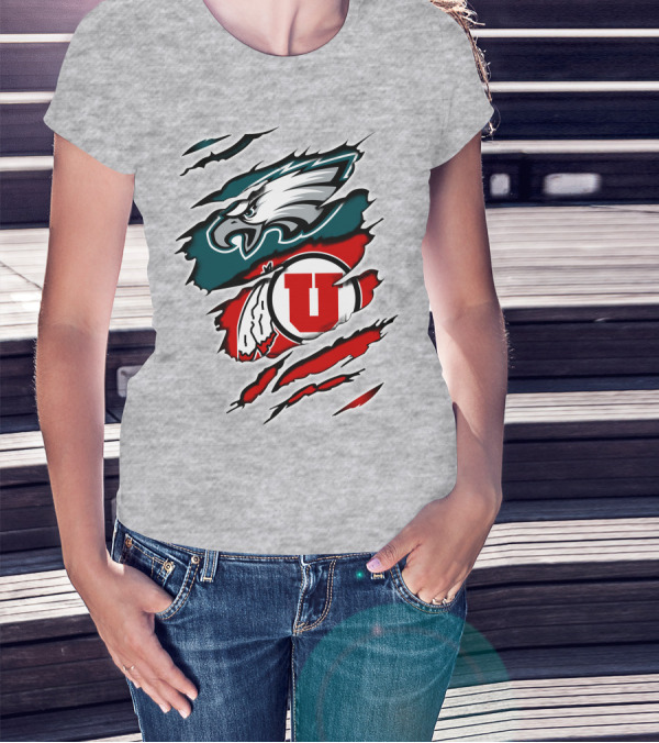 Philadelphia Eagles Utah Utes Claw Marks T-Shirt